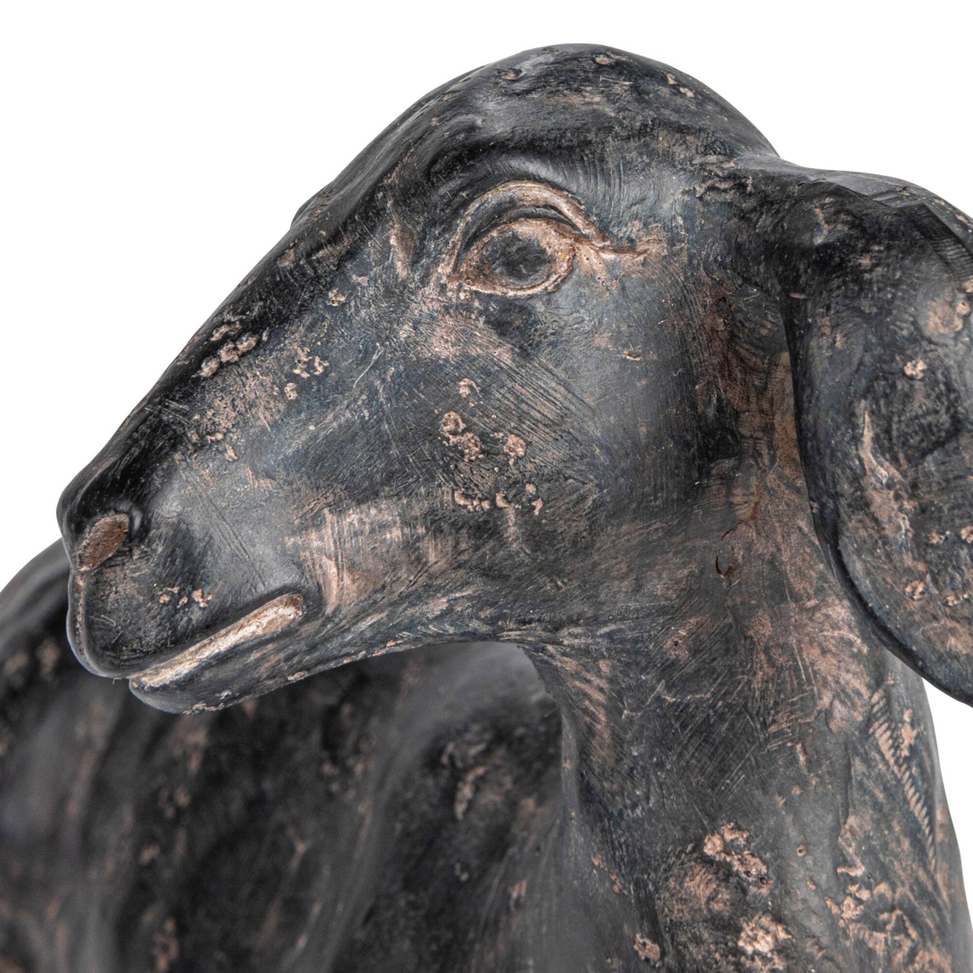 Hello Honey® 9" Black Lying in Rest Goat Accent Décor with Cast Iron Finish